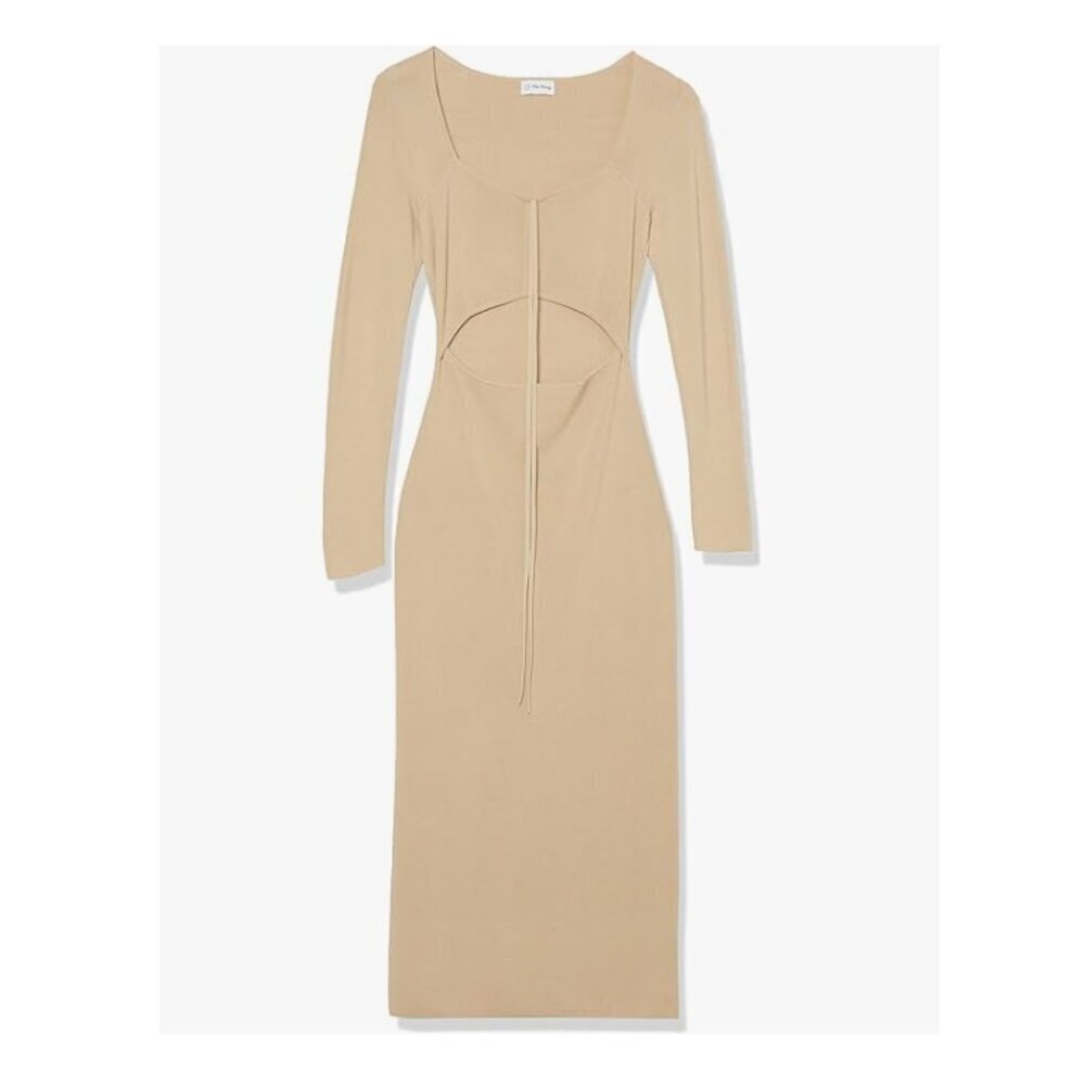 The Drop Women's Corbin Long-Sleeve Halter Detail Cutout Midi Dress - Picture 10 of 12